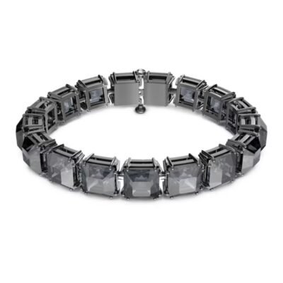 SWAROVSKI Βραχιόλι MILLENIA BRACELET, Square cut, Gray, Black Ruthenium Plated 5612682