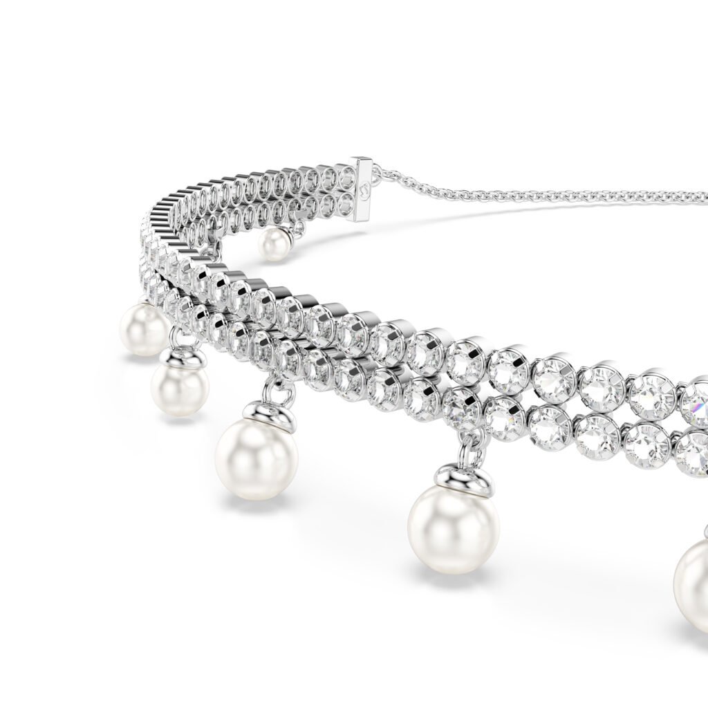 Τσόκερ Ariana Grande x Swarovski Crystal pearl, Στρογγυλή κοπή, Λευκό, Επιμετάλλωση ροδίου - Image 4