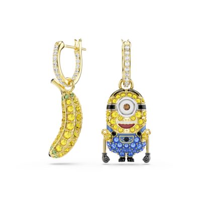 Σκουλαρίκια-σταγόνα Minions Stuart and Banana Swarovski