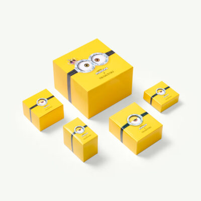 Σκουλαρίκια-σταγόνα Minions Stuart and Banana Swarovski