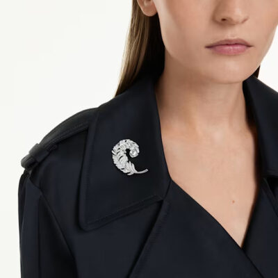 Καρφίτσα Idyllia Μείξη κοπών, Φτερό, Επιμετάλλωση ροδίου