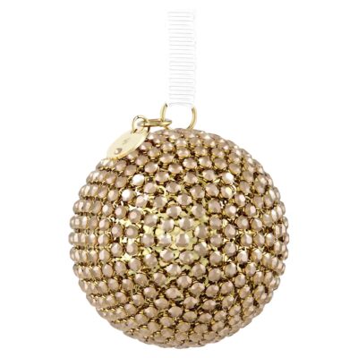 Holiday Magic Classics Crystal Mesh Ball Ornament Gold tone Swarovski